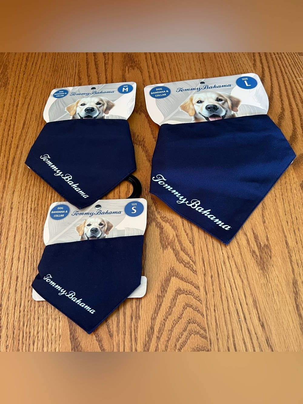 Tommy Bahama Navy Dog Bandana Collar - Small/Medium/Large
